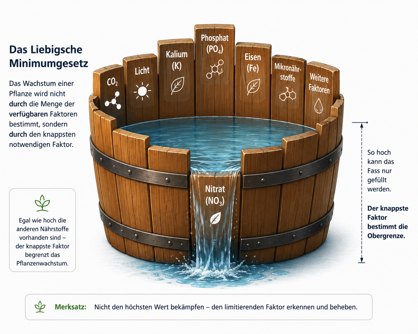 Liebigsches Minimumgesetz für Aquarienpflanzen – der knappste Nährstoff begrenzt das Wachstum